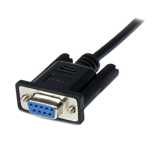 Star Tech 2m Black DB9 RS232 Serial Null Modem Cable F/M