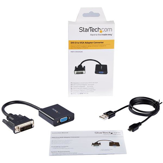 Star Tech DVI-D to VGA Active Adapter Converter Cable - 1080p