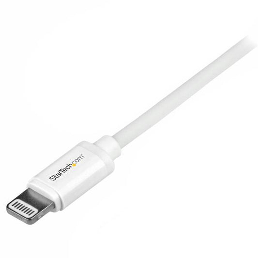 Star Tech 1 m (3 ft.) USB to Lightning Cable - iPhone / iPad / iPod Charger Cable - High Speed Charging Lightning to USB Cable - Apple MFi Certified - White