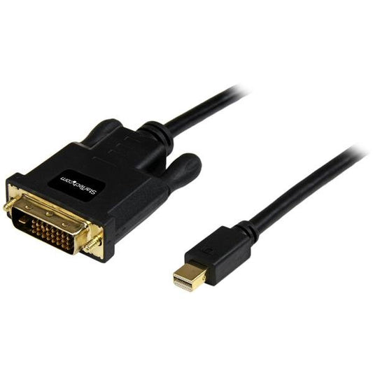 StarTech 6ft (1.8m) Mini DisplayPort to DVI Cable - Mini DP to DVI Adapter Cable - 1080p Video - Passive mDP 1.2 to DVI-D Single Link - mDP or Thunderbolt 1/2 Mac/PC to DVI Monitor