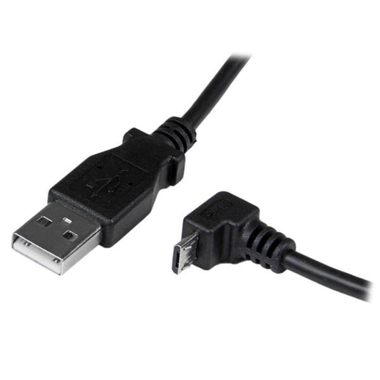 Star Tech 2m Micro USB Cable - A to Down Angle Micro B
