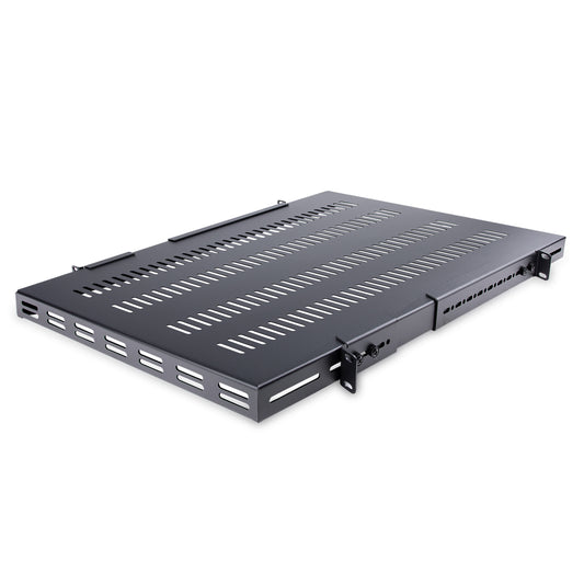 StarTech 1U 4-Post Adjustable Vented Server Rack Mount Shelf - 330lbs(150 kg) - 19.5 to 38in Adjustable Mounting Depth Universal Tray for 19" AV/ Network Equipment Rack - 27.5in Deep