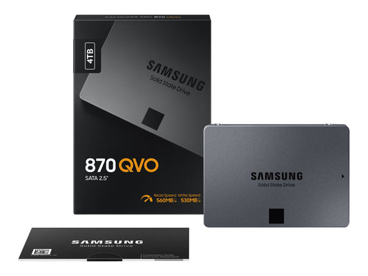 SAMSUNG (870 QVO) 4TB, 2.5" INTERNAL SATA SSD, 560R/530W MB/s, 3YR WTY