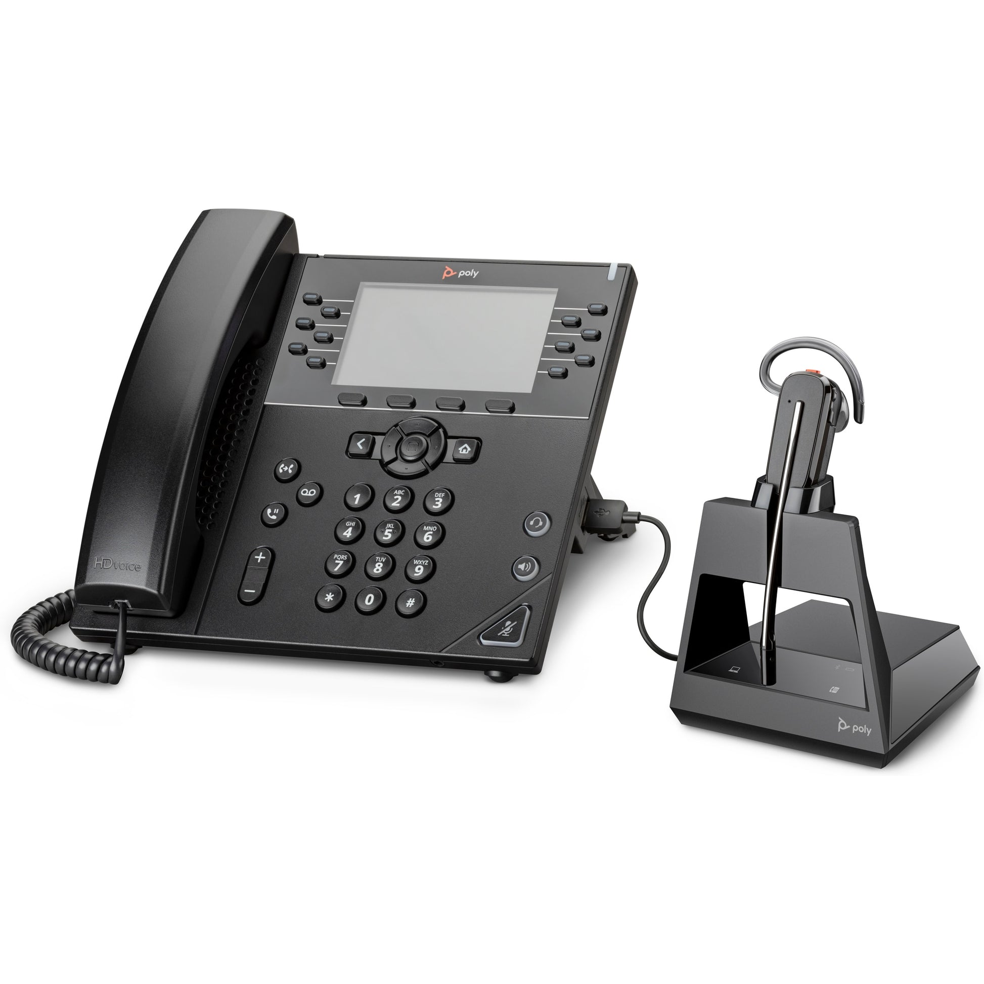 HP Poly Poly Voyager 4245-M Office Headset +USB-A to Micro USB Cable