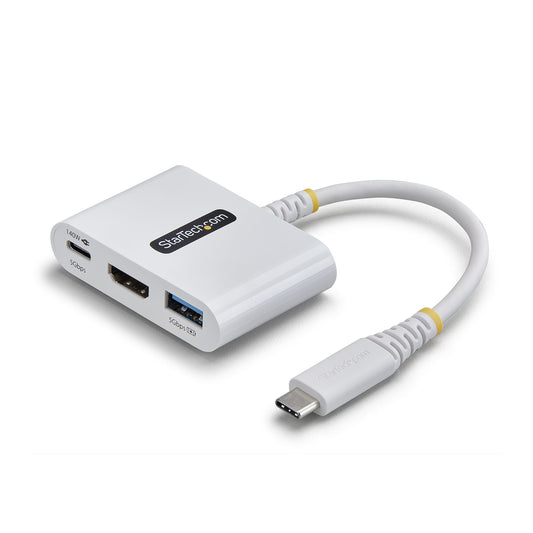 Star Tech USB-C to HDMI Multiport Adapter with 140W PD Charging, 4K 60Hz HDMI, USB 5Gbps Hub, Mini Dock For MacBook / Dell / Thinkpad / HP / iPad / Tablets