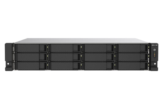 QNAP TS-1273AU-RP-8G 12-bay rackmount NAS, AMD Ryzenâ„¢ Embedded V1500B quad-core 2.2 GHz processor, 8GB DDR4 RAM (max 32GB), 3y wty (no RAIL)
