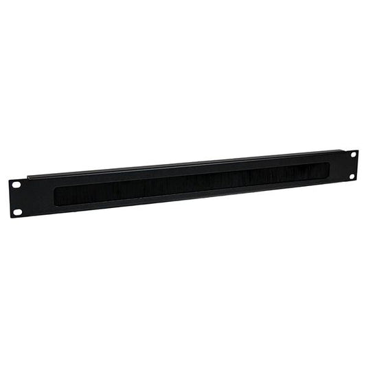 Star Tech 1U High-density Brush Strip Cable Management Panel, Sturdy Steel Horizontal Data Centre Cable Organizer