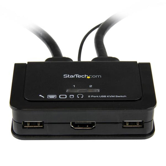 Star Tech 2 Port USB HDMI Cable KVM Switch with Audio and Remote Switch – USB Powered