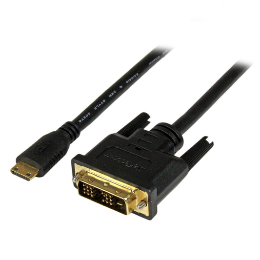 Star Tech 1m (3.3 ft) Mini HDMI to DVI Cable - DVI-D to HDMI Cable (1920x1200p) - 19 Pin HDMI Mini Male to DVI-D Male - Digital Monitor Cable Adapter M/M - Mini HDMI to DVI Adapter