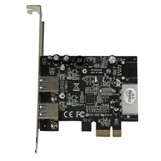 Star Tech 2 Port PCI Express (PCIe) SuperSpeed USB 3.0 Card Adapter with UASP - LP4 Power