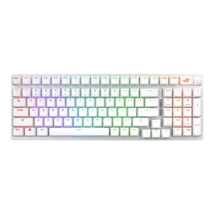 ASUS ROG Strix Scope II 96 Wireless keyboard Gaming USB + RF Wireless + Bluetooth White product image