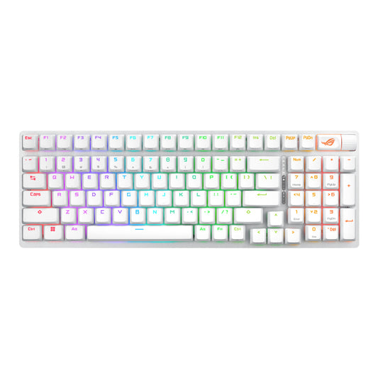 ASUS ROG Strix Scope II 96 Wireless keyboard Gaming USB + RF Wireless + Bluetooth White product image