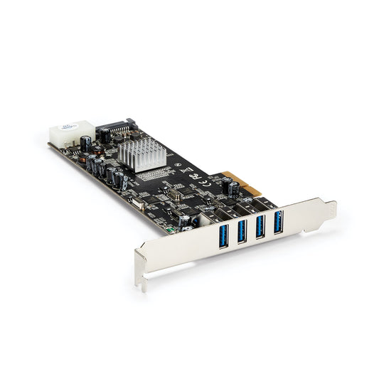 Star Tech 4 Port USB 3.0 PCIe Card w/ 4 Dedicated 5Gbps Channels (USB 3.1 Gen 1) - UASP - SATA / LP4 Power - PCI Express Adapter Card