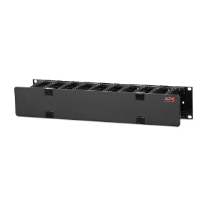 APC NetShelter Cable Management, Horizontal Cable Manager, 2U, Single Side with Cover, Black, 483 x 88 x 110 mm