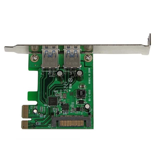 Star Tech 2 Port PCI Express (PCIe) SuperSpeed USB 3.0 Card Adapter with UASP - SATA Power