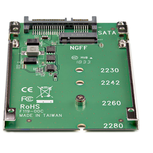 Star Tech M.2 SATA SSD to 2.5in SATA Adapter - M.2 NGFF to SATA Converter - 7mm - Open-Frame Bracket - M2 Hard Drive Adapter
