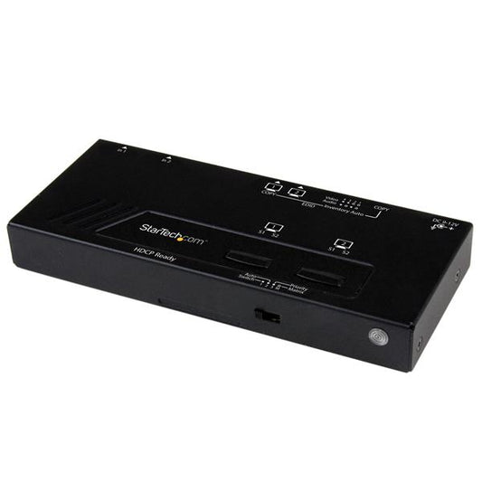 Star Tech 2X2 HDMI Matrix Switch w/ Automatic and Priority Switching – 1080p