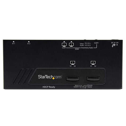 Star Tech 2X2 HDMI Matrix Switch w/ Automatic and Priority Switching – 1080p