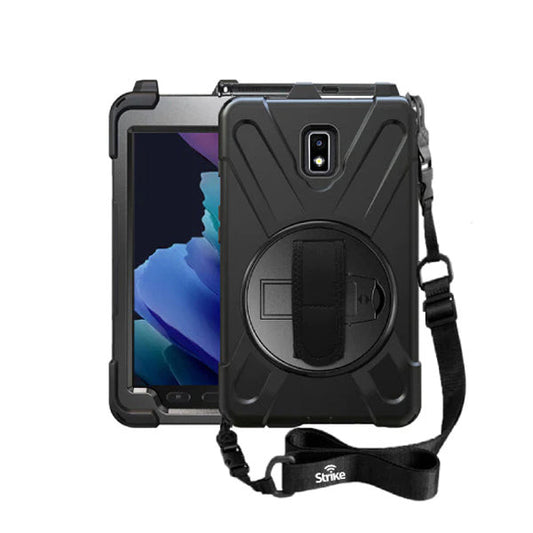 SAMSUNG (STRIKE) TAB ACTIVE3 - RUGGED CASE WITH HAND STRAP & LANDYARD (BLACK)