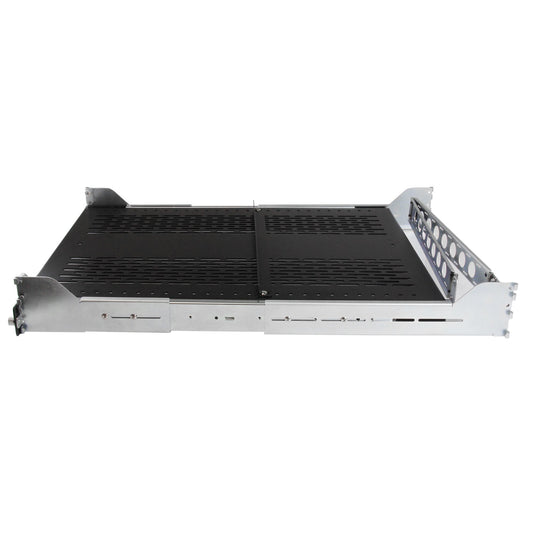 Star Tech 2U Vented Sliding Server Rack Shelf w/ Cable Management Arm - 27.7 to 31.6in Adjustable Mounting Depth - 50lb - 19” Server Tray Shelf for Equipment Rack - 24in Deep