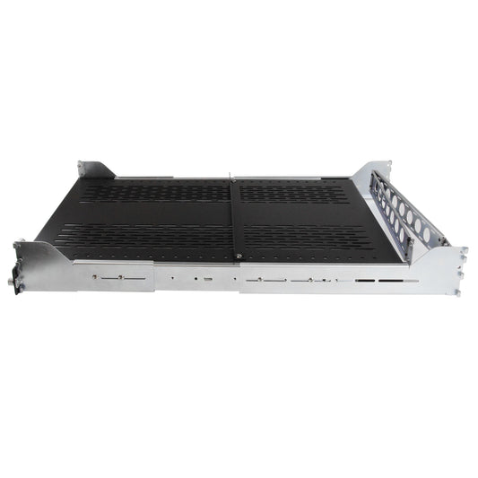 Star Tech 2U Vented Sliding Server Rack Shelf w/ Cable Management Arm - 27.6 to 31.6in Adjustable Mounting Depth - 125lb - 19” Server Tray Shelf for Equipment Rack - 24in Deep