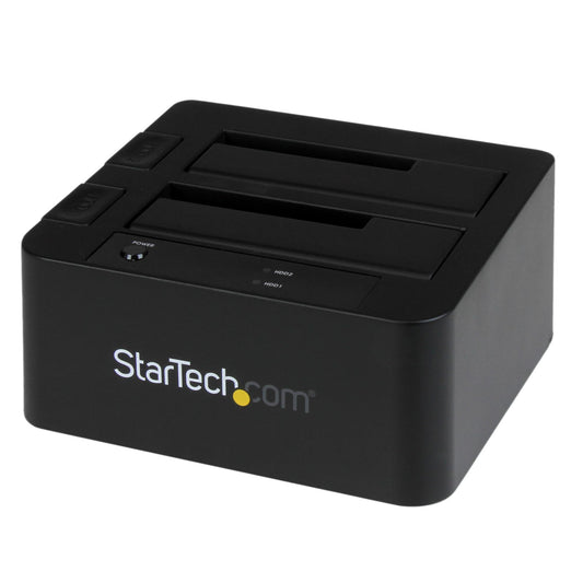 Star Tech Dual-Bay USB 3.0 / eSATA to SATA Hard Drive Docking Station, USB Hard Drive Dock, External 2.5/3.5" SATA I/II/III SSD/HDD Docking Station, Hot-Swap Hard Drive Bays, Top-Loading