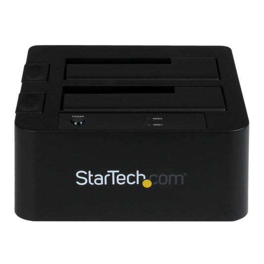 Star Tech Dual-Bay USB 3.0 / eSATA to SATA Hard Drive Docking Station, USB Hard Drive Dock, External 2.5/3.5" SATA I/II/III SSD/HDD Docking Station, Hot-Swap Hard Drive Bays, Top-Loading