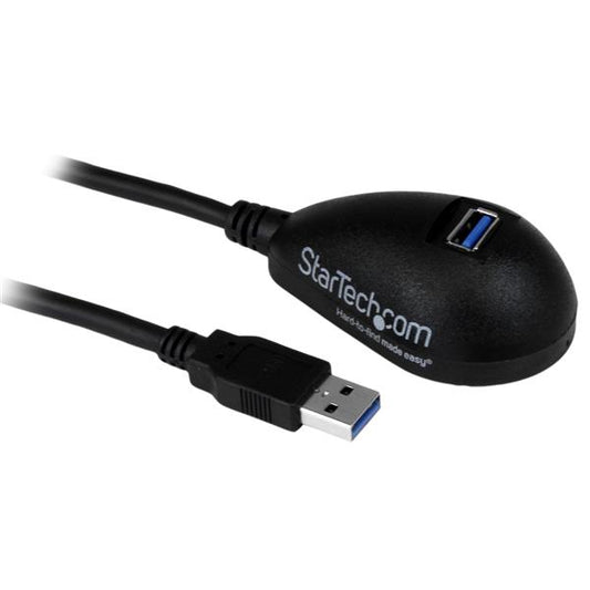 Star Tech 5 ft Black Desktop SuperSpeed USB 3.0 Extension Cable - A to A M/F