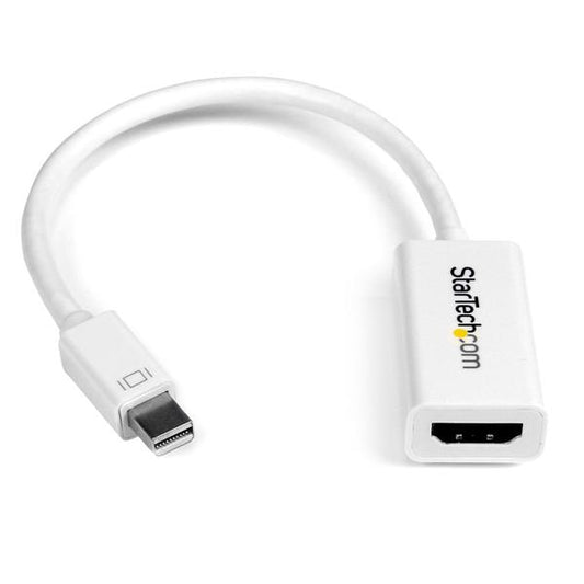Star Tech Mini DisplayPort to HDMI Adapter - Active mDP to HDMI Video Converter - 4K 30Hz - Mini DP or Thunderbolt 1/2 Mac/PC to HDMI Monitor/TV/Display - mDP 1.2 to HDMI Adapter Dongle - White