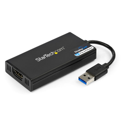Star Tech USB 3.0 to HDMI Adapter - 4K 30Hz Ultra HD - DisplayLink Certified - USB Type-A to HDMI Display Adapter Converter for Monitor - External Video & Graphics Card - Mac & Windows