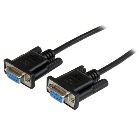 Star Tech 1m Black DB9 RS232 Serial Null Modem Cable F/F