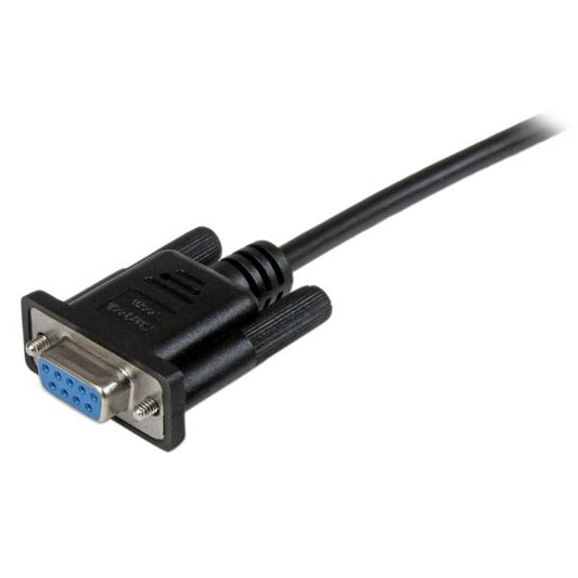 Star Tech 1m Black DB9 RS232 Serial Null Modem Cable F/F