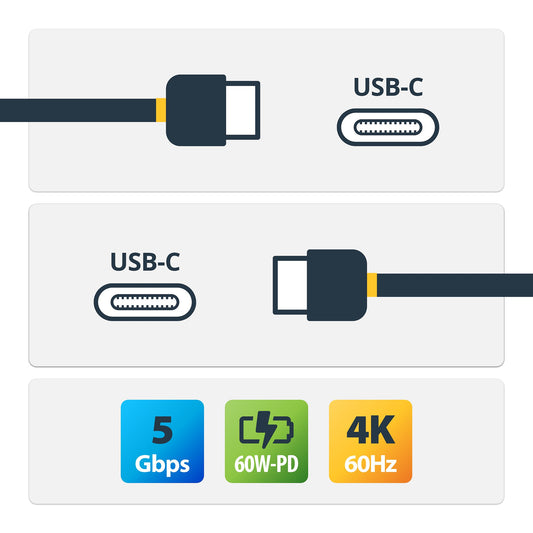 Star Tech USB-C to USB-C Cable - M/M - 1 m (3 ft.) - USB 3.0 (5Gbps)