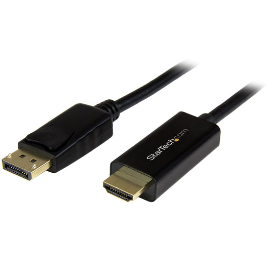 StarTech 6ft (2m) DisplayPort to HDMI Cable - 4K 30Hz - DisplayPort to HDMI Adapter Cable - DP 1.2 to HDMI Monitor Cable Converter - Latching DP Connector - Passive DP to HDMI Cord