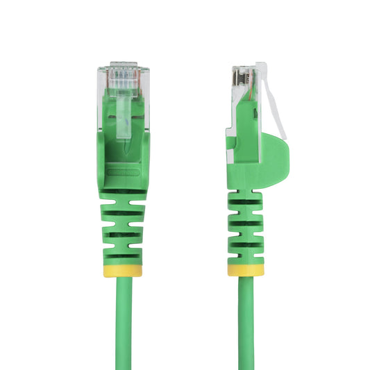 Star Tech 50cm Green Slim CAT6 Ethernet Cable, Snagless, 100W PoE, UTP, LSZH, 28AWG Pure Bare Copper Wire, Slim RJ45 Network Patch Cord w/Strain Reliefs, Individually Tested