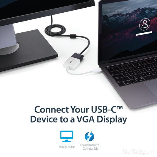 Star Tech USB-C to VGA Adapter - White
