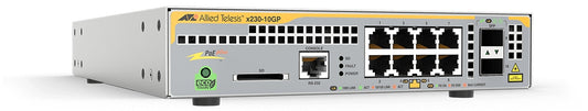 Allied Telesis L2+ switch with 8 x 10/100/1000T PoE ports and 2 x 100/1000X SFP ports, AU Power Cord