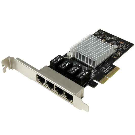 Star Tech 4-Port Gigabit Ethernet Network Card - PCI Express, Intel I350 NIC