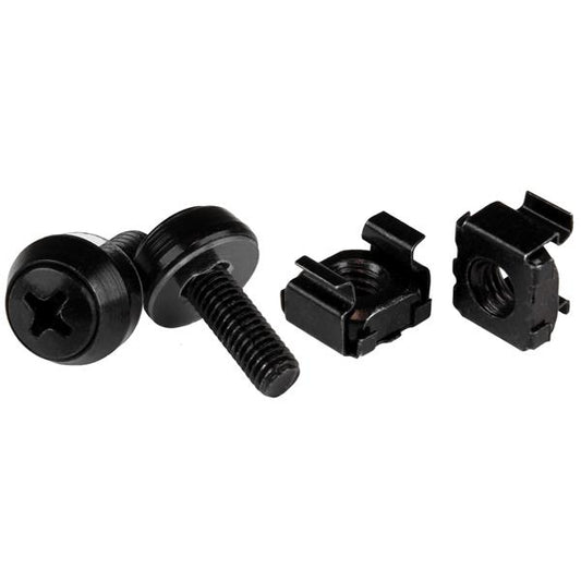 Star Tech M5 x 12mm - Screws and Cage Nuts - 100 Pack, Black