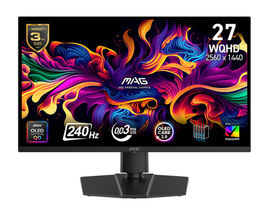 MSI MAG 273QP QD-OLED X24 computer monitor 68.6 cm (27") 2560 x 1440 pixels Wide Quad HD Black