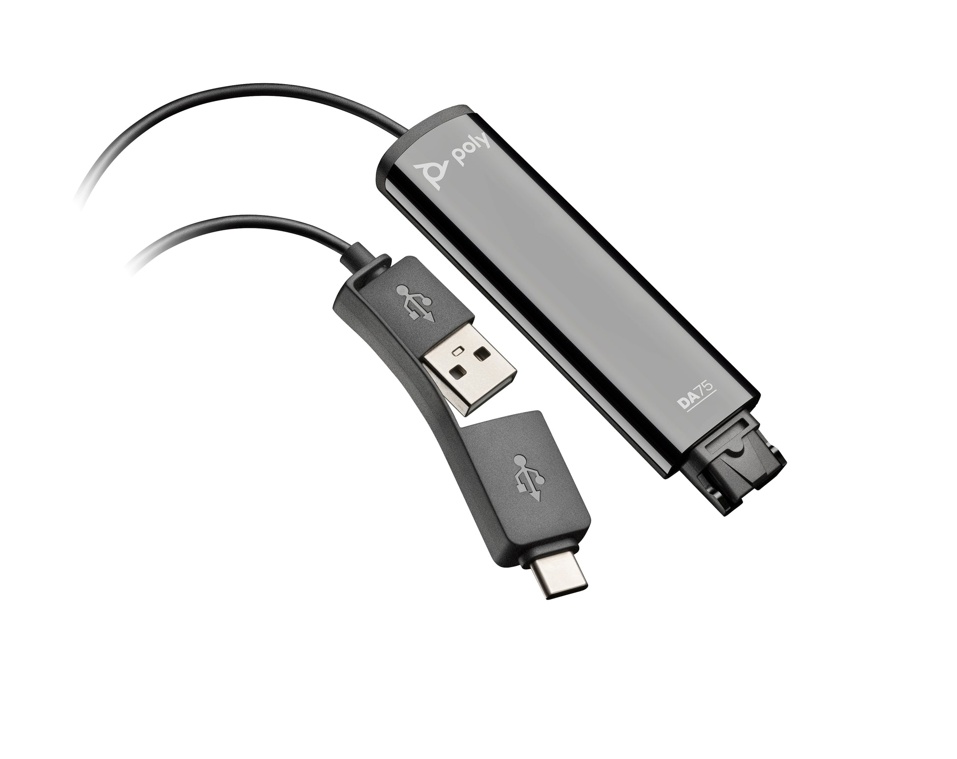 HP Poly DA75 USB to QD Black Adapter TAA product image