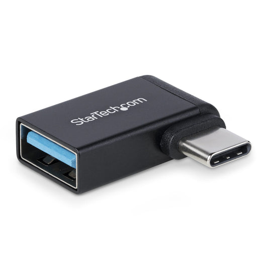 Star Tech Right Angled USB-C to USB-A Adapter, USB 5Gbps, Compact USB-C Male to USB-A Female Adapter, Metal Housing, M/F