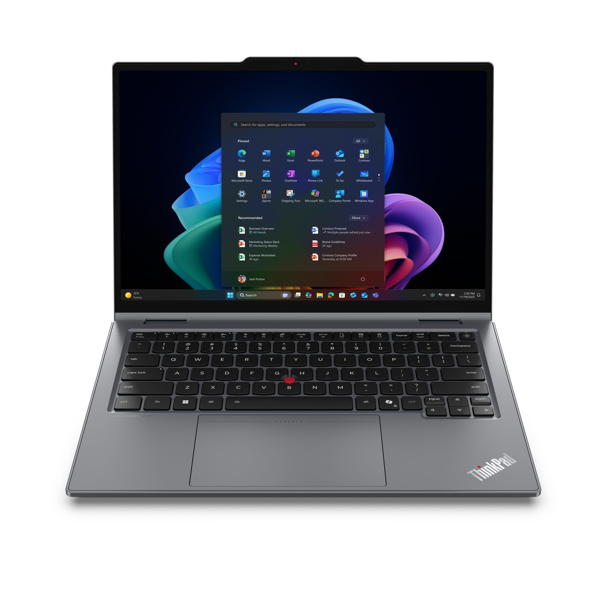Lenovo ThinkPad X1 2-in-1 Gen 11 Aura Edition Copilot+ PC Intel Core Ultra 5 325 Hybrid (2-in-1) 35.6 cm (14") Touchscreen WUXGA 32 GB LPDDR5x-SDRAM 512 GB SSD Wi-Fi 7 (802.11be) Windows 11 product image