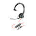 HP Poly Blackwire 3310 Monaural USB-C Headset +USB-C/A Adapter
