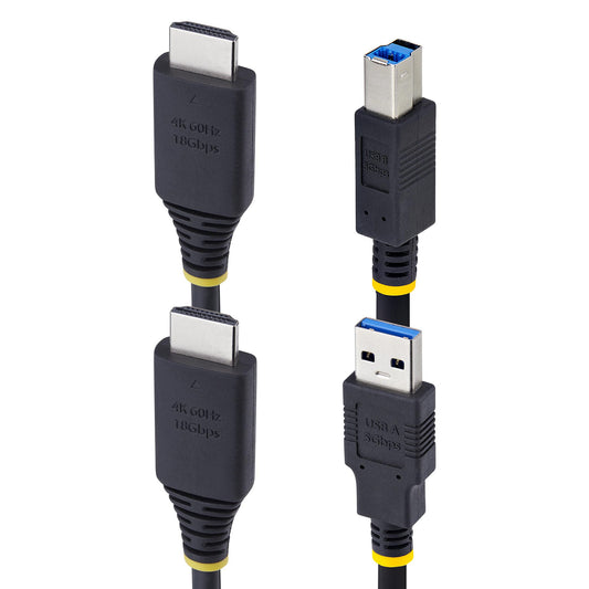 Star Tech 10ft (3m) HDMI and USB 5Gbps KVM Cable, 4K 60Hz, HDMI 2.0 and USB Combo Cable for KVM Switches