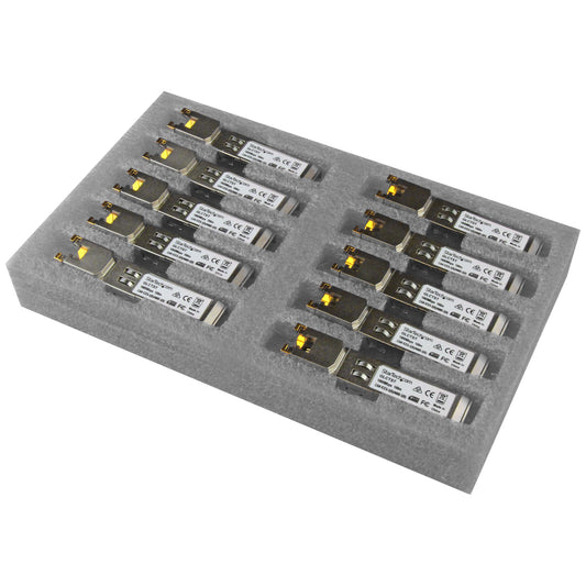 Star Tech Cisco GLC-T Compatible SFP Transceiver Module - 1000BASE-T - 10 Pack~Cisco GLC-T Compatible SFP Module (10 Pack) - 1000BASE-T - SFP to RJ45 Cat6/Cat5e - 1GE Gigabit Ethernet SFP - RJ-45 100m - Cisco Firepower, ASR920, IE2000