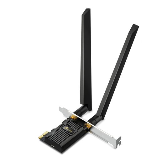TP-LinkAXE5400 Tri-Band Wi-Fi 6E Bluetooth PCI Express Adapter
SPEED: 2402 Mbps at 6 GHz + 2402 Mbps at 5 GHz + 574 Mbps at 2.4 GHz
SPEC: 2× High Gain Tri-Band