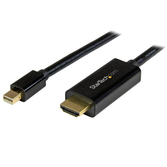StarTech 15ft (5m) Mini DisplayPort to HDMI Cable - 4K 30Hz Video - mDP to HDMI Adapter Cable - Mini DP or Thunderbolt 1/2 Mac/PC to HDMI Monitor/Display - mDP to HDMI Converter Cord