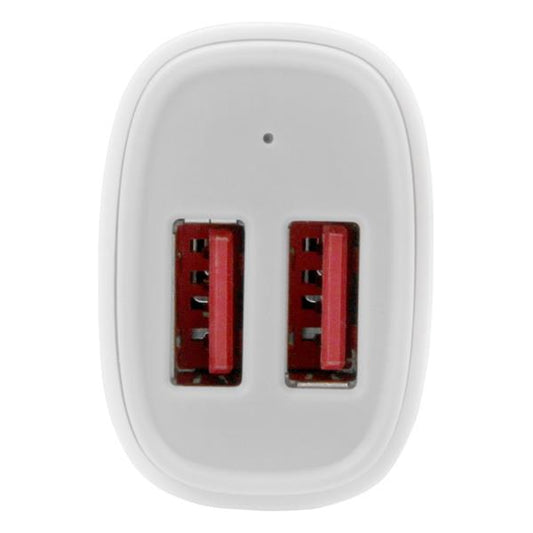 Star Tech Dual-Port USB Car Charger - 24W/4.8A - White