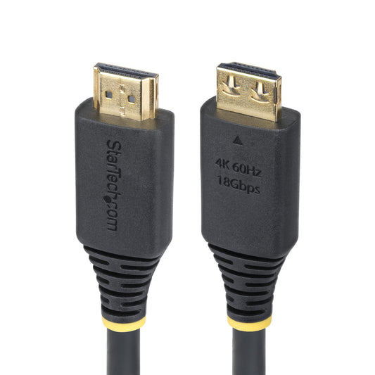 Star Tech 10ft (3m) High Speed HDMI Cable with Gripping Connectors, 4K 60Hz/1440p 144Hz, HDR10/HDCP 2.2/ARC, 18Gbps, UHD HDMI 2.0 Cord for TV/Monitor/Display, TPE Jacket
